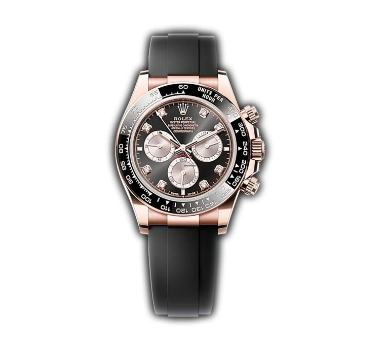 Rolex Daytona 40mm 18k Everose Gold Ceramic Bezel Black And Sundust Diamond Dial