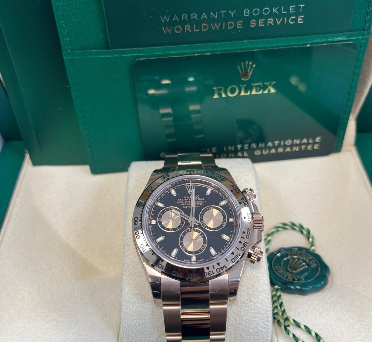 Rolex Daytona 40mm 18k Rose Gold Black Index Cosmograph Dial Rose Sub-dials 116505