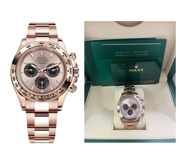 Rolex Daytona 40mm 18k Rose Gold Pink Index Cosmograph Dial Black Sub-dials 116505