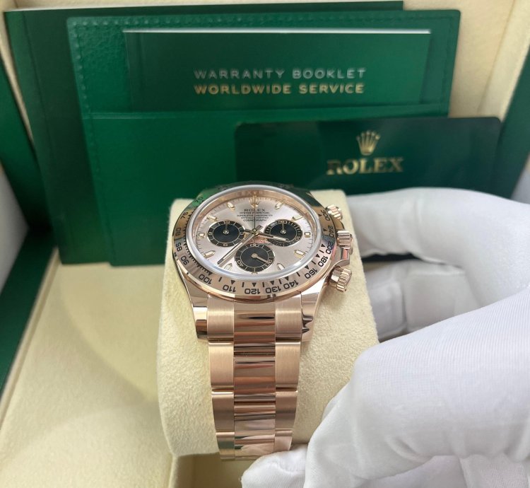Rolex Daytona 40mm 18k Rose Gold Pink Index Cosmograph Dial Black Sub-dials 116505