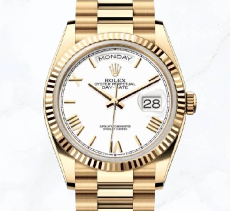 Rolex Day-date 36 Yellow Gold White Roman Dial new Unworn