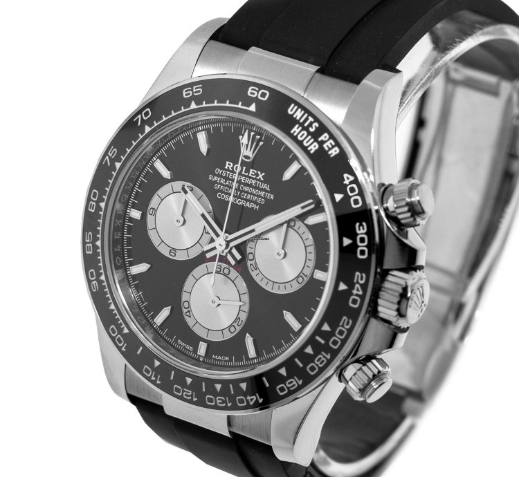Rolex Daytona 40mm 18k White Gold Black Dial Black Bezel 126519ln