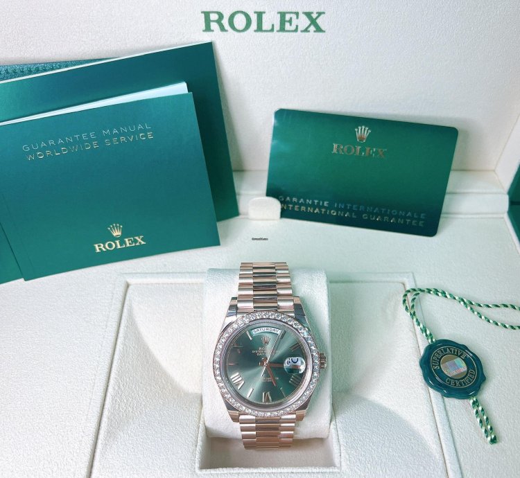 Rolex Day-date 40 2025 New Day-date 40 Everose Gold Olive Green Roman