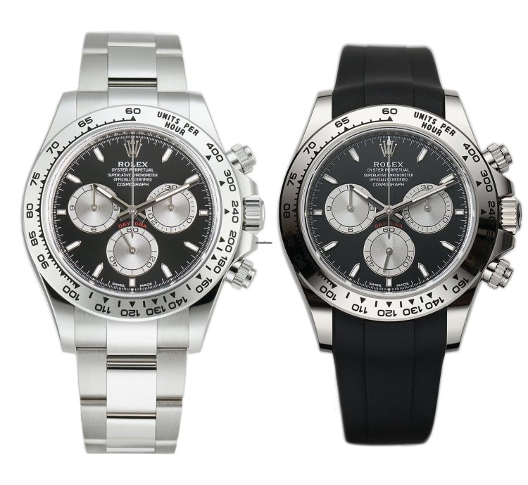 Rolex Daytona 40mm 18k White Gold Black Dial Caliber 4131 With Rubberb