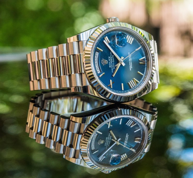Rolex Day-date 40 june 2023 White Gold - Blue Dial