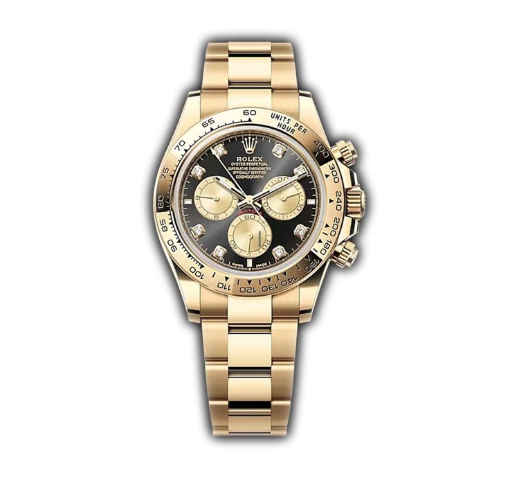 Rolex Daytona 40mm 18k Yellow Gold Black Diamond Dial On Bracelet New Caliber 4131