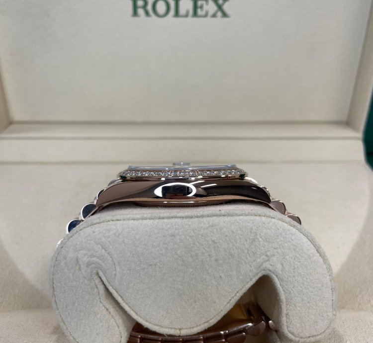Rolex Day-date 40 rose Gold Eisenkiesel Rbr Diamond Bezel