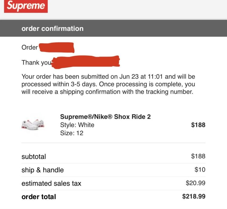 Supreme Nike Shox Ride 2 - White - Us 12