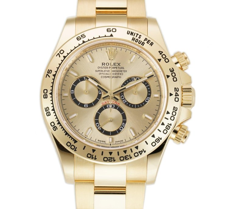 Rolex Daytona 40mm 18k Yellow Gold Golden Champagne Dial Cal 4131