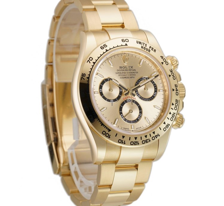 Rolex Daytona 40mm 18k Yellow Gold Golden Champagne Dial Cal 4131