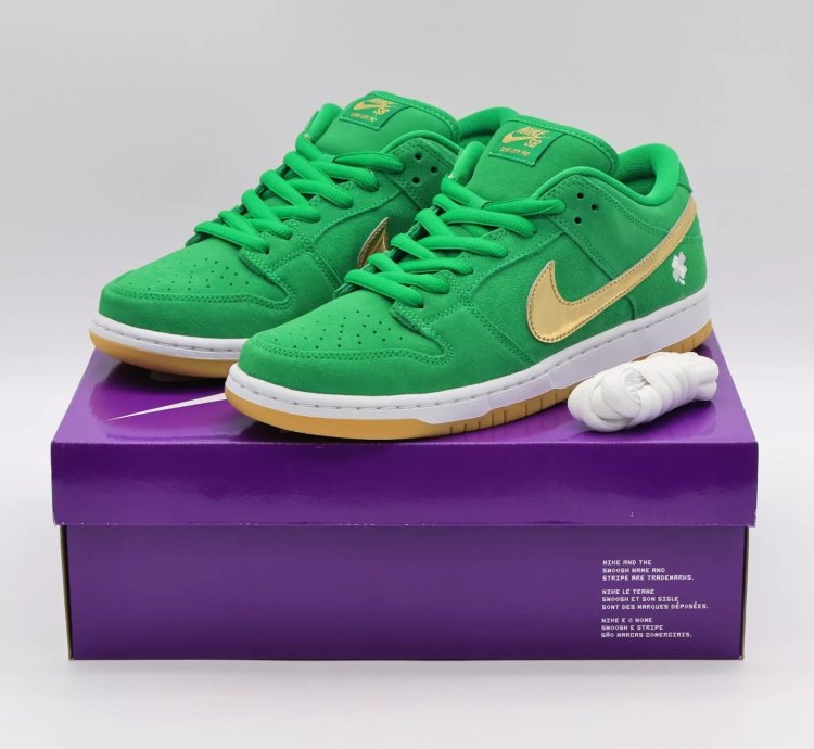 Nike Sb Dunk Low Pro St Patricks Day Shamrock Lucky Green Bq6817-303