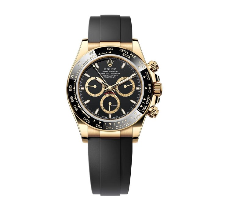Rolex Daytona 40mm 18k Yg Ceramic Bezel Black Dial Oysterflex New Caliber