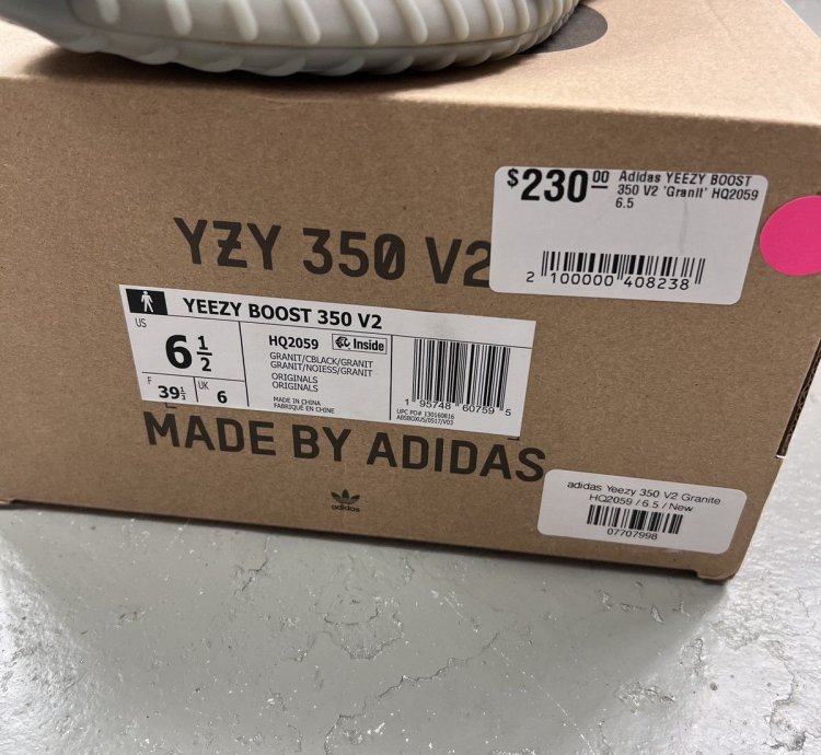 Adidas Yeezy Boost 350 V2 Granite Size 6 5