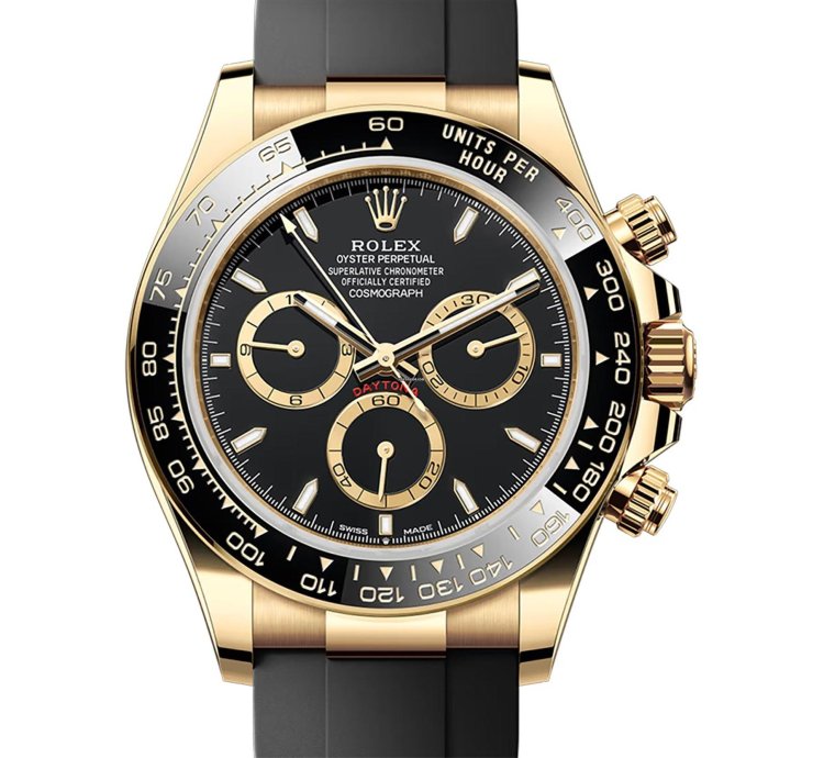Rolex Daytona 40mm 18k Yg Ceramic Bezel Black Dial Oysterflex New Caliber