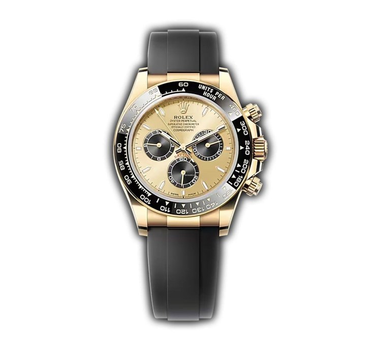 Rolex Daytona 40mm 18k Yg Ceramic Bezel Golden Bright Black Dial Oysterflex New Caliber