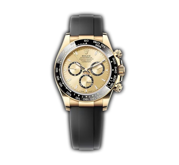 Rolex Daytona 40mm 18k Yg Ceramic Bezel Golden Dial Oysterflex New Caliber