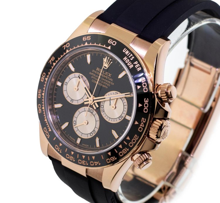 Rolex Daytona 40mm Everose Gold Black Dial Black Bezel 126515