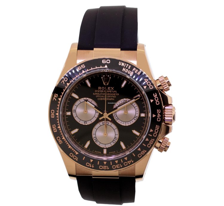 Rolex Daytona 40mm Everose Gold Black Dial Black Bezel 126515