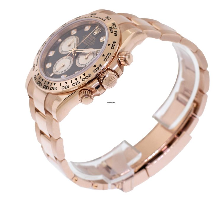 Rolex Daytona 40mm Everose Gold Black Dial Gold Bezel 126505