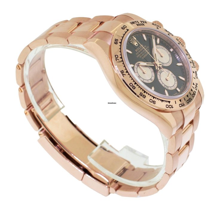 Rolex Daytona 40mm Everose Gold Black Index Dial Gold Bezel 126505
