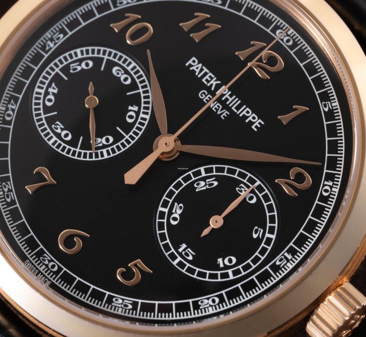 Patek Philippe Chronograph In Rose Gold With Black Dial And Breguet Numerals