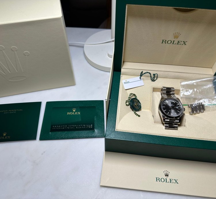 Rolex Day-date 40 2023 Day Date White Gold With Slate Silver Dial