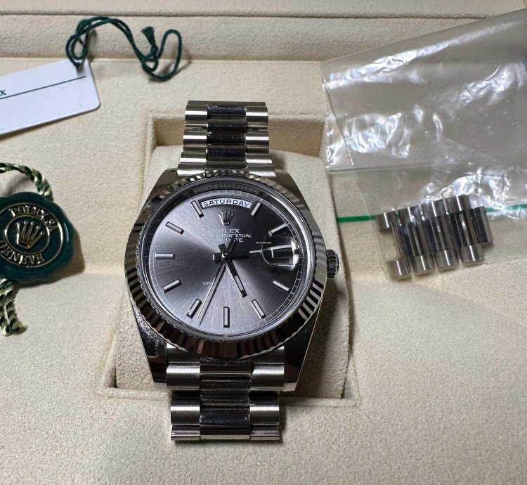Rolex Day-date 40 2023 Day Date White Gold With Slate Silver Dial