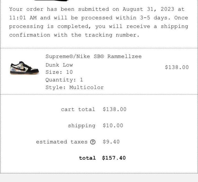 Supreme Rammellzee Low Sb Top Size 10