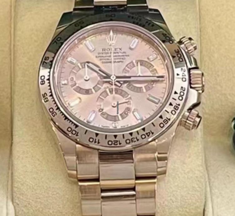 Rolex Daytona 40mm Rose Baguette Diamond Dial