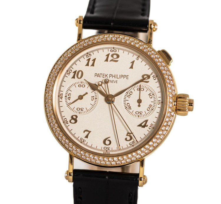 Patek Philippe Chronograph Ladies Split Second Chronograph Ref 7059- 18k Rose Ivory Dial Box Papers Bj-2012 Germany