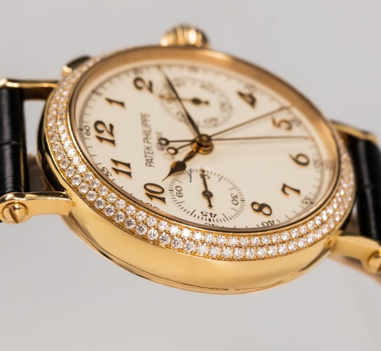 Patek Philippe Chronograph Ladies Split Second Chronograph Ref 7059- 18k Rose Ivory Dial Box Papers Bj-2012 Germany
