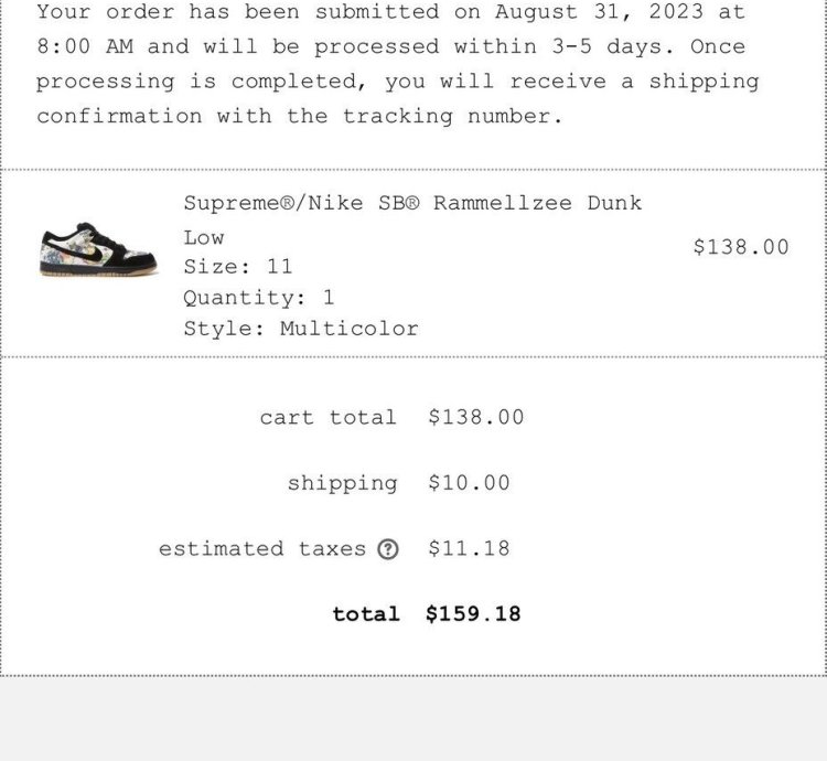 Supreme Rammellzee Nike Sb Dunk Low