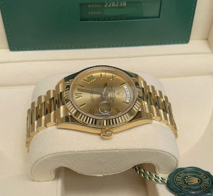 Rolex Day-date 40 2023 Day-date Champagne Roman Dial 228238 President 18k Yellow Gold Unworn In Stock