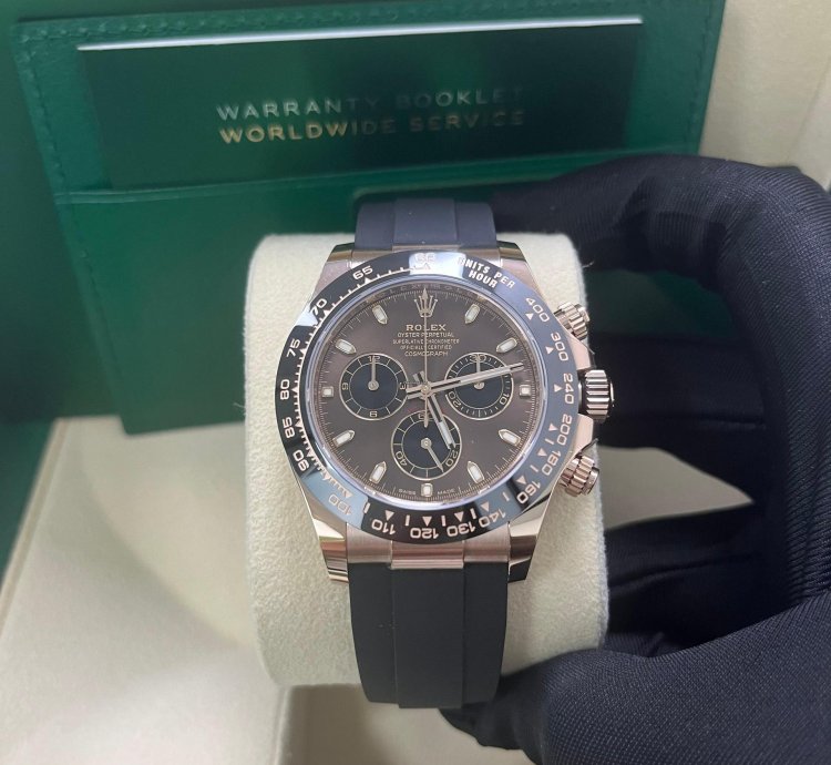 Rolex Daytona 40mm Rose Gold Chocolate Index Dial Oyster Flex 116515ln