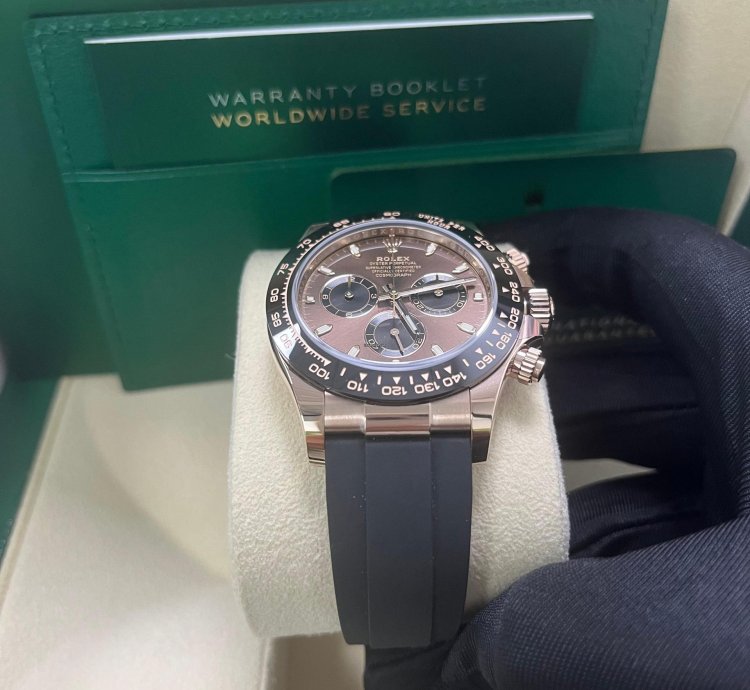 Rolex Daytona 40mm Rose Gold Chocolate Index Dial Oyster Flex 116515ln