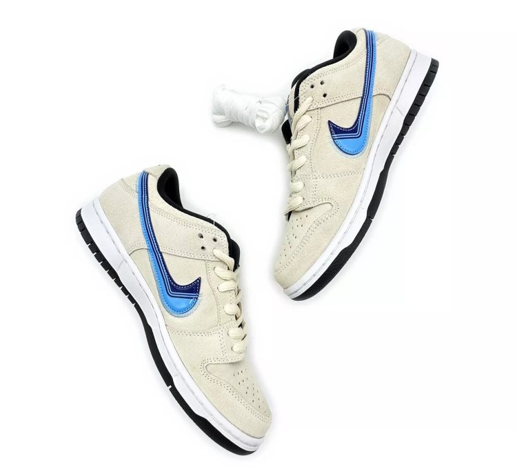 Ct6688-200 Nike Sb Dunk Low Light Cream Truck It White Blue Black