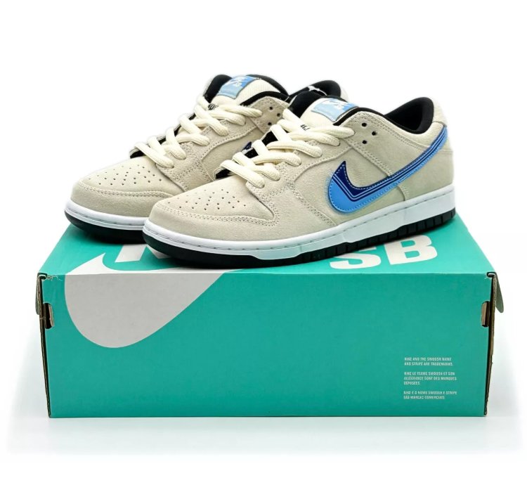 Ct6688-200 Nike Sb Dunk Low Light Cream Truck It White Blue Black