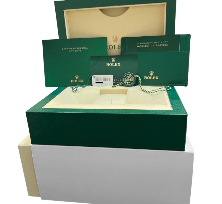 Rolex Day-date 40 2023 New Papers Rolex Day-date 40mm Factory Meteorite Baguette Gold 228239 Box