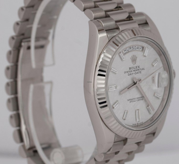 Rolex Day-date 40 2023 New Papers Rolex Day-date 40mm Factory Meteorite Baguette Gold 228239 Box