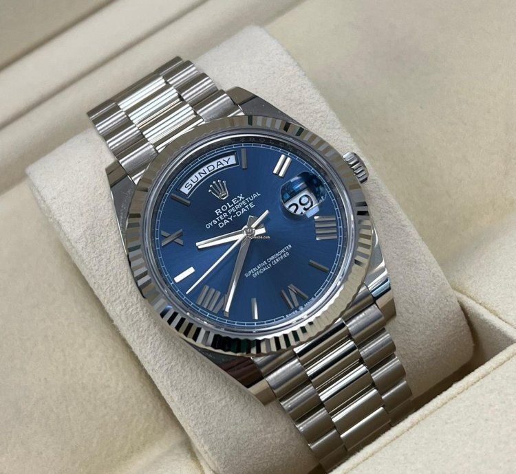 Rolex Day-date 40 2023 White Gold Day-date 40 Blue Dial Box And Papers 228239