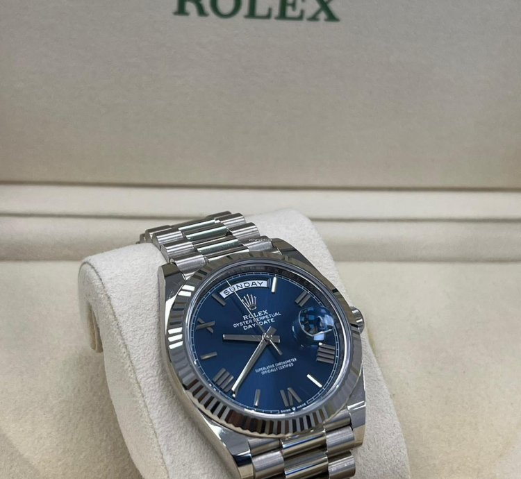 Rolex Day-date 40 2023 White Gold Day-date 40 Blue Dial Box And Papers 228239