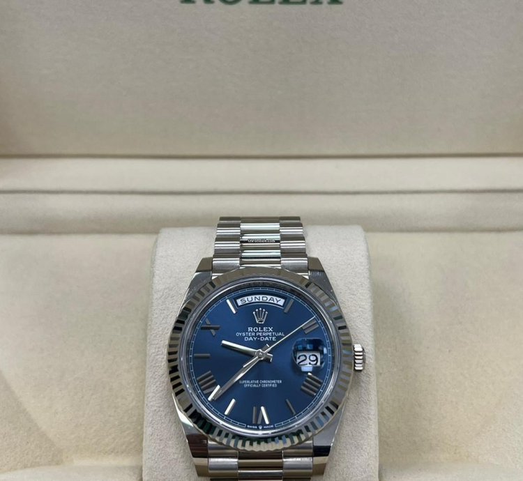 Rolex Day-date 40 2023 White Gold Day-date 40 Blue Dial Box And Papers 228239