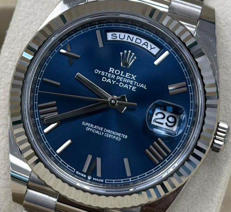 Rolex Day-date 40 2023 White Gold Day-date 40 Blue Dial Box And Papers 228239