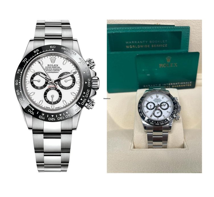 Rolex Daytona 40mm Stainless Steel White Panda Index Dial Ceramic Bezel 116500ln