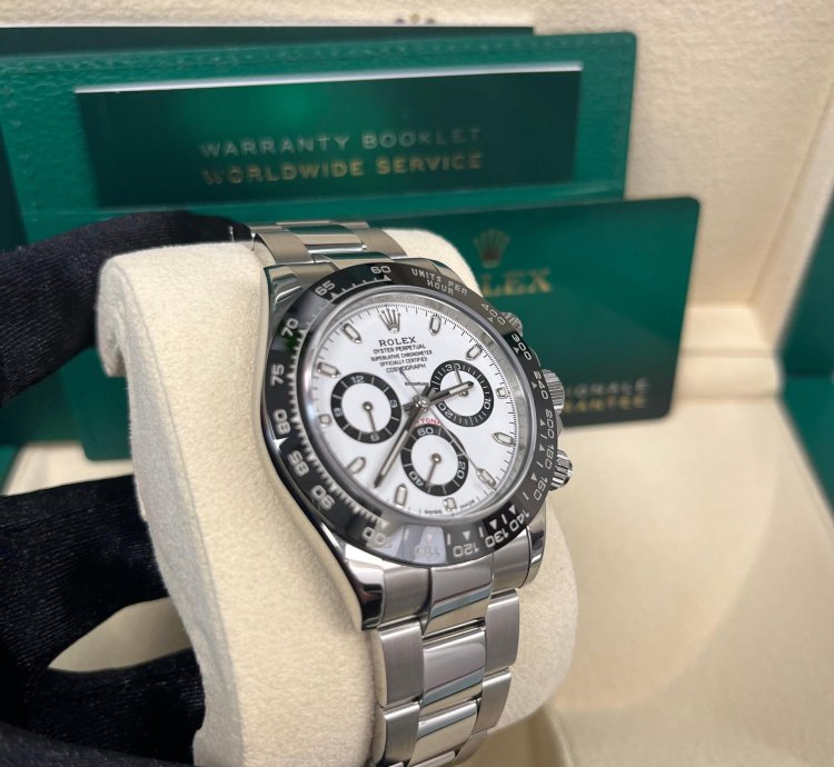 Rolex Daytona 40mm Stainless Steel White Panda Index Dial Ceramic Bezel 116500ln