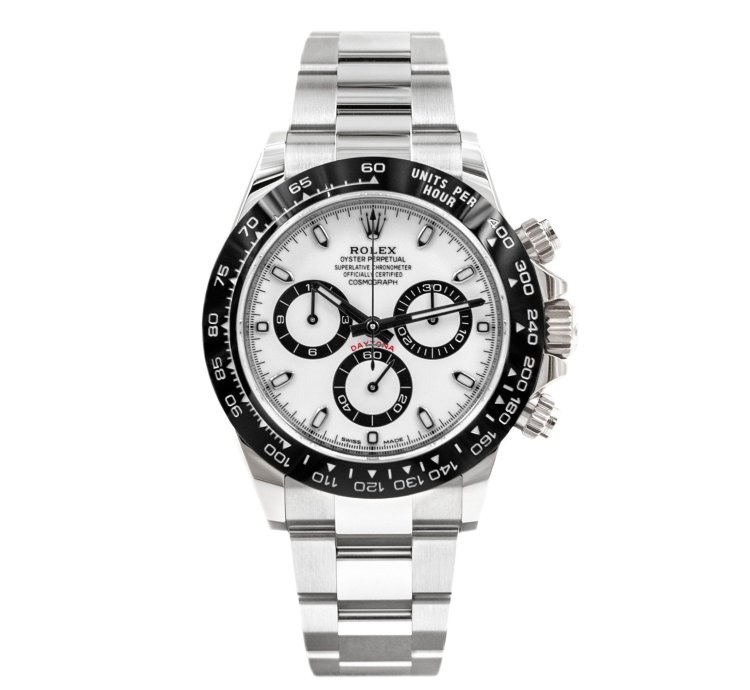 Rolex Daytona 40mm Stainless Steel White Panda Index Dial Ceramic Bezel 116500ln