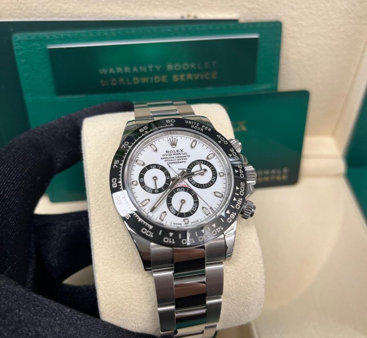 Rolex Daytona 40mm Stainless Steel White Panda Index Dial Ceramic Bezel 116500ln