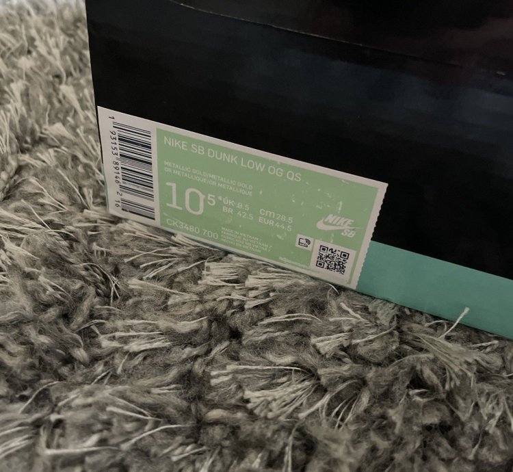 Supreme Sb Dunk Low Gold Navy Size 10 5