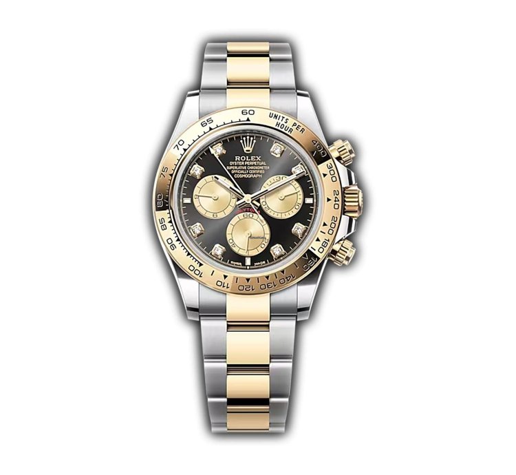 Rolex Daytona 40mm Steel And Yellow Gold Black Diamond Dial Caliber 4131