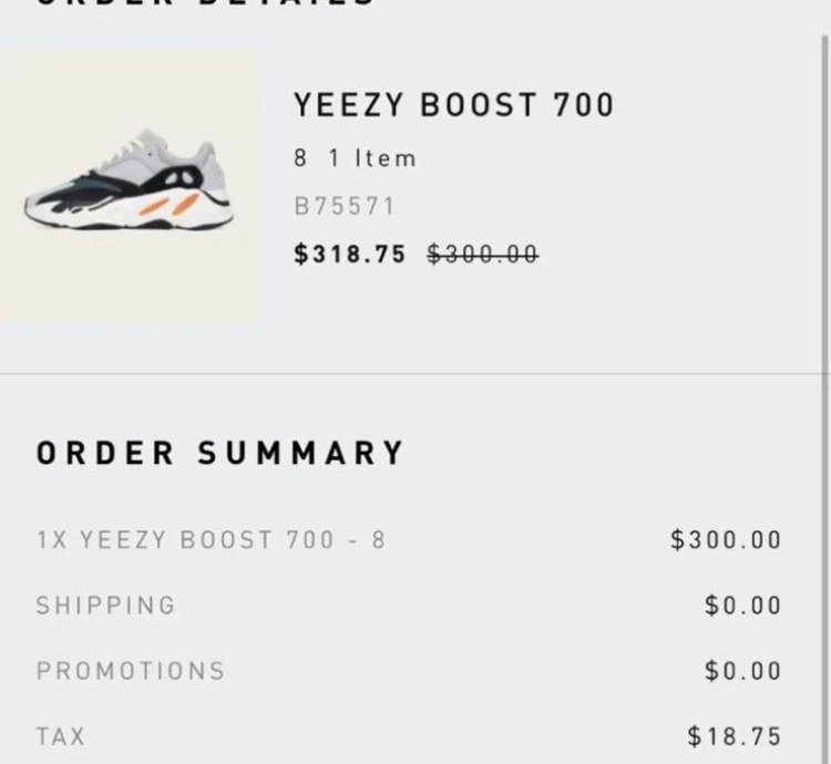 Adidas Yeezy Boost 700 Wave Runner Size 8